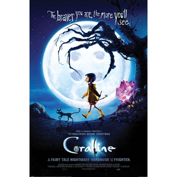 Coraline - Movie Poster (Regular Style - The Braver You Are...) (Size: 24" x 36")