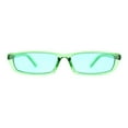 thumbnail image 1 of Womens Mod Pop Color Narrow Rectangle Cat Eye Sunglasses Green, 1 of 4
