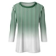 thumbnail image 5 of LEBONYARD Womens Tops 3/4 Sleeve Round neck,3/4 Sleeve Womens Tops,Women's Fashion Printed T-shirt 3/4 Sleeves Blouse Round Neck Casual Tops Green XXXL, 5 of 5