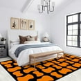 thumbnail image 2 of Modern Orange Black Rug 4x5 Area Rugs Vintage Boho Rugs Non Slip Non Shedding Print Washable Floor Carpet for Living Room Bedroom Office Study Foyer Hallway, 2 of 7