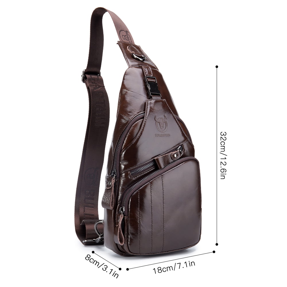 Men Sling Bag Water Resistant  Theft Leather Chest Pack Cross Body Bag Shoulder Backpack Casual Messenger Bag