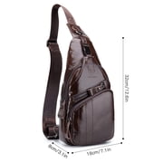 BULLCAPTAIN Men's Shoulder Backpack Water Resistant Theft Leather Chest Pack Cross Body Bag for Adventures
