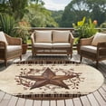 thumbnail image 4 of Round Rug 7Ft Washable Non-Slip, Texas Star Vintage Circle Area Rugs for Living Room Bedroom, Brown Retro Art Red Berry Farmhouse Indoor Floor Mats Carpet Runner for Home Decor Aesthetic, 4 of 8