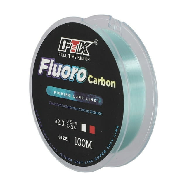 MYG pour Ligne de Pêche au Fluorocarbone 100M Fibre de Carbone Leader Ligne Souple 4.13-34.32LB Invisible Résistant à l'Usure pour Eau Douce et Salée