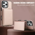 thumbnail image 5 of Wallet Case for iPhone 12 Pro Max, with Wrist Strap and Shoulder Strap, RFID Blocking Card Slots, Classic Kickstand Magnetic Flip PU Leather Phone Case Cover for iPhone 12 Pro Max, Rosegold, 5 of 8
