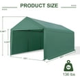 thumbnail image 5 of Gaptain W10xL20Ft Heavy Duty Steel Carport Portable Garage with Removable Sidewalls and Windows, Waterproof&Anti-Sunburn&Adjustable Height, 5 of 8
