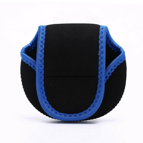 Bolsa de almacenamiento de carrete de pesca con mosca de neopreno, funda protectora, soporte para bolsa. (negro) (1 pieza)