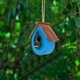 thumbnail image 6 of Lusxy Bird Houses Hand Carved Wood Birdhouses Hanging Bird House Outdoor Garden Patio Garden Decorative Pet Cottage Distressed Wooden Birdhouse for Outside Clearance Garden Country Cottages, 6 of 8