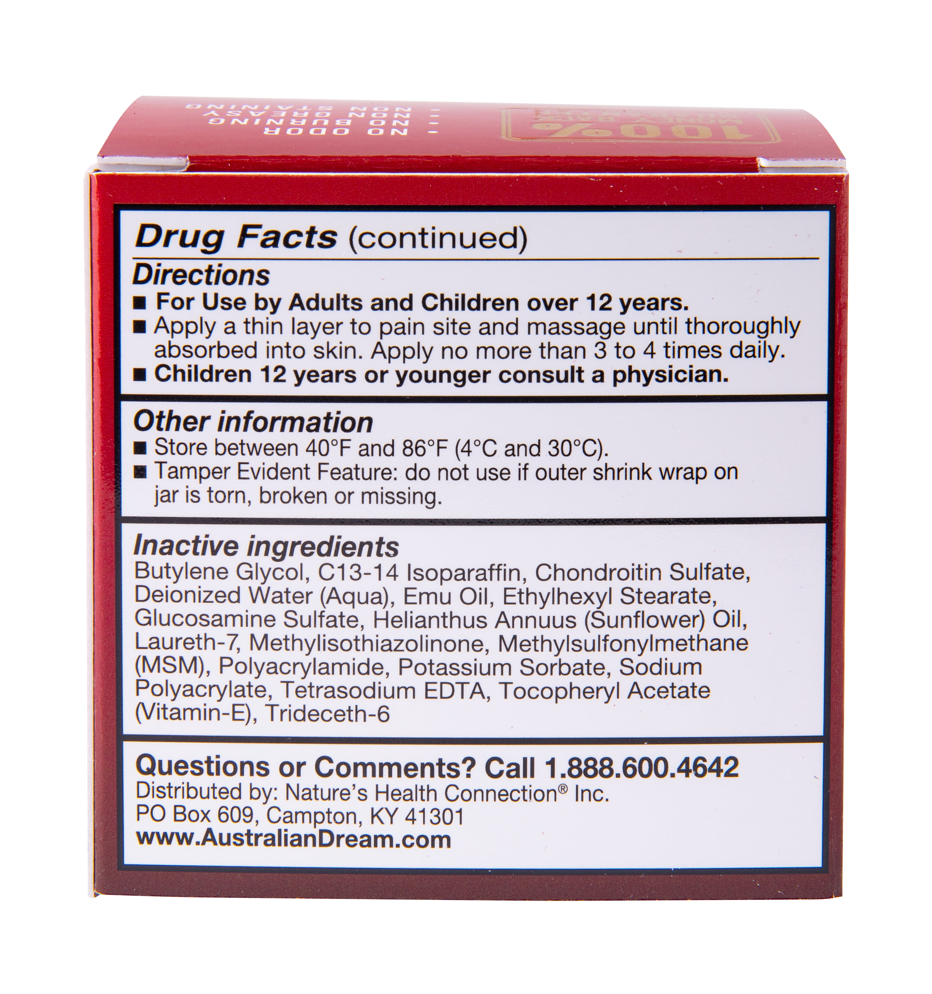Australian Dream Arthritis Pain Relief Cream, for Muscle Aches or Back Pain, Over-the-Counter, 4 oz Jar