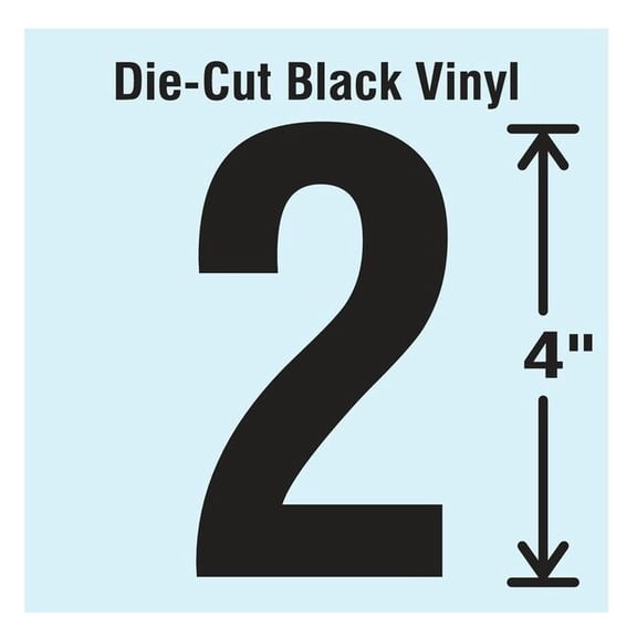 Stranco Number Label, Vinyl, 4 in H, 2-1/4 in W, PK10 DBV-4-2-10