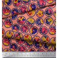 thumbnail image 2 of Soimoi Viscose Chiffon Fabric Lemon Slice & Texture Print Sewing Fabric Yard 42 Inch Wide, 2 of 2