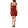 thumbnail image 4 of MODA NOVA Junior's Polka Dots Sleeveless A Line Slip Ruffle Tie Short Mini Dress, 4 of 7