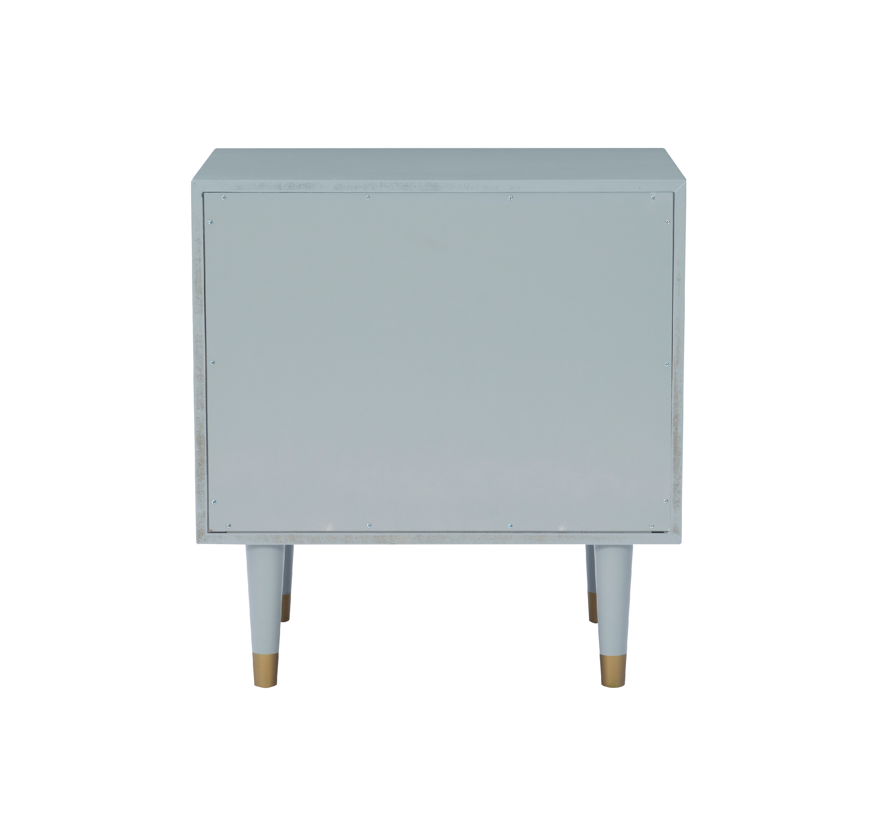 Linon Ginzel Mid-Century Modern 2-Drawer Nightstand, Gray