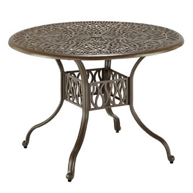 GSI Homestyles Table à Manger Extérieure Capri 29.75 x 42 x 42 Po. avec Trou pour Parasol, Taupe (1 Unité)