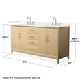 thumbnail image 4 of Janna 66" White Oak Double Vanity & White Quartz Top (3-Hole) & Nickel Trim, 4 of 5