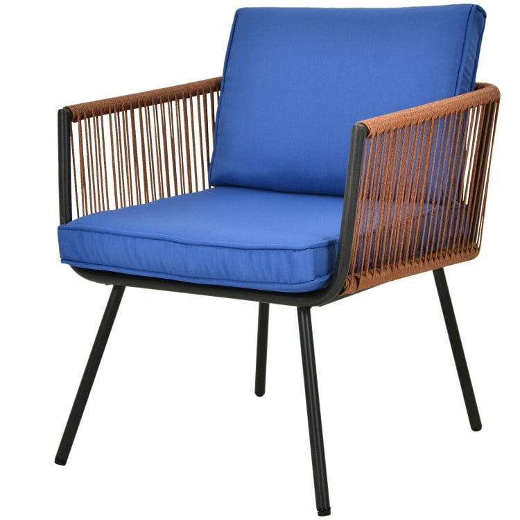 Aimee Lii 3 Pieces Patio Bistro Furniture Set with Armrest and Soft Cushions, Small Patio Set Aimee Lii 3 Pieces Patio Bistro Furniture Set with Armrest and Soft Cushions, Small Patio Set