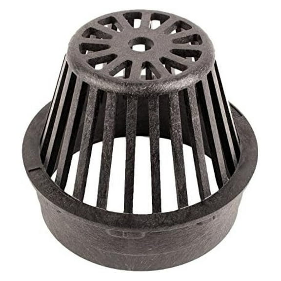 Round Atrium Grates 6 Inch - Black Drain Cover for Flower Beds, Landscape Drainage, Mulched Areas