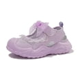 thumbnail image 4 of Xfvqtps Kids Girls Mesh Sneakers Closed Toe Cutout Breathable Hook and Loop Lace Bow Soft Sole Flats Summer Walking Shoes, 4 of 9