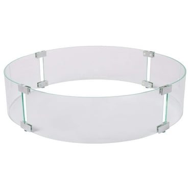 Zazesaby 64009 Gas Wind Guard Tempered Round Clear Glass Best Flame Viewing Experience for Propane Gas & Patio Heaters - 26 Inches
