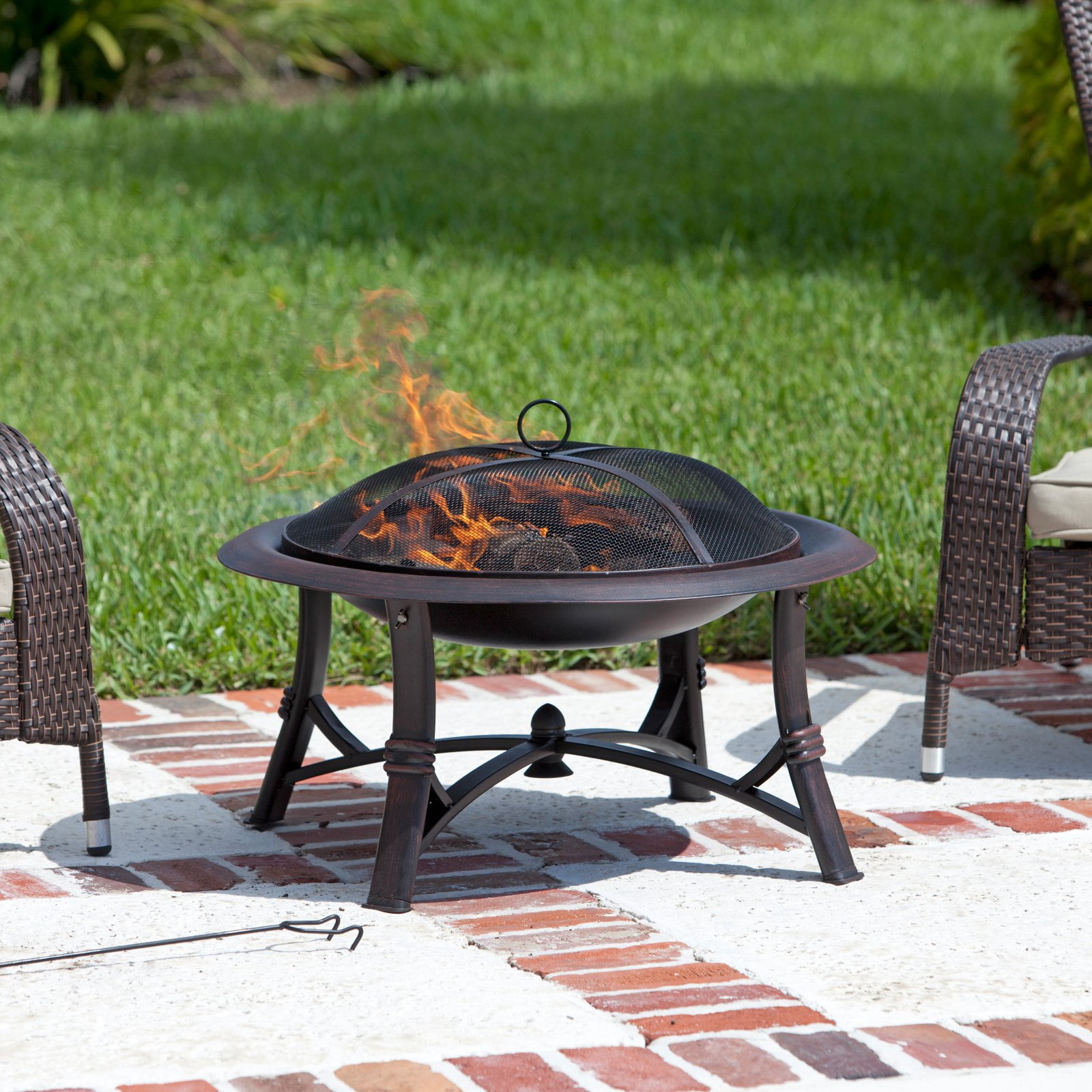 Fire Sense Roman Fire Pit W Classic Accessories Terrazzo Cover Outdoor Heating Fire Pits Outdoor Fireplaces Vit Edu Au