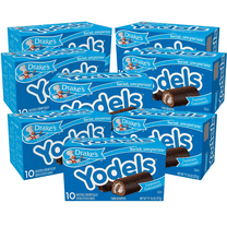 Drake's Cakes Yodels, 10 cakes per box, 11.16 oz of Rolled Devils Food Cakes (8-Boxes)