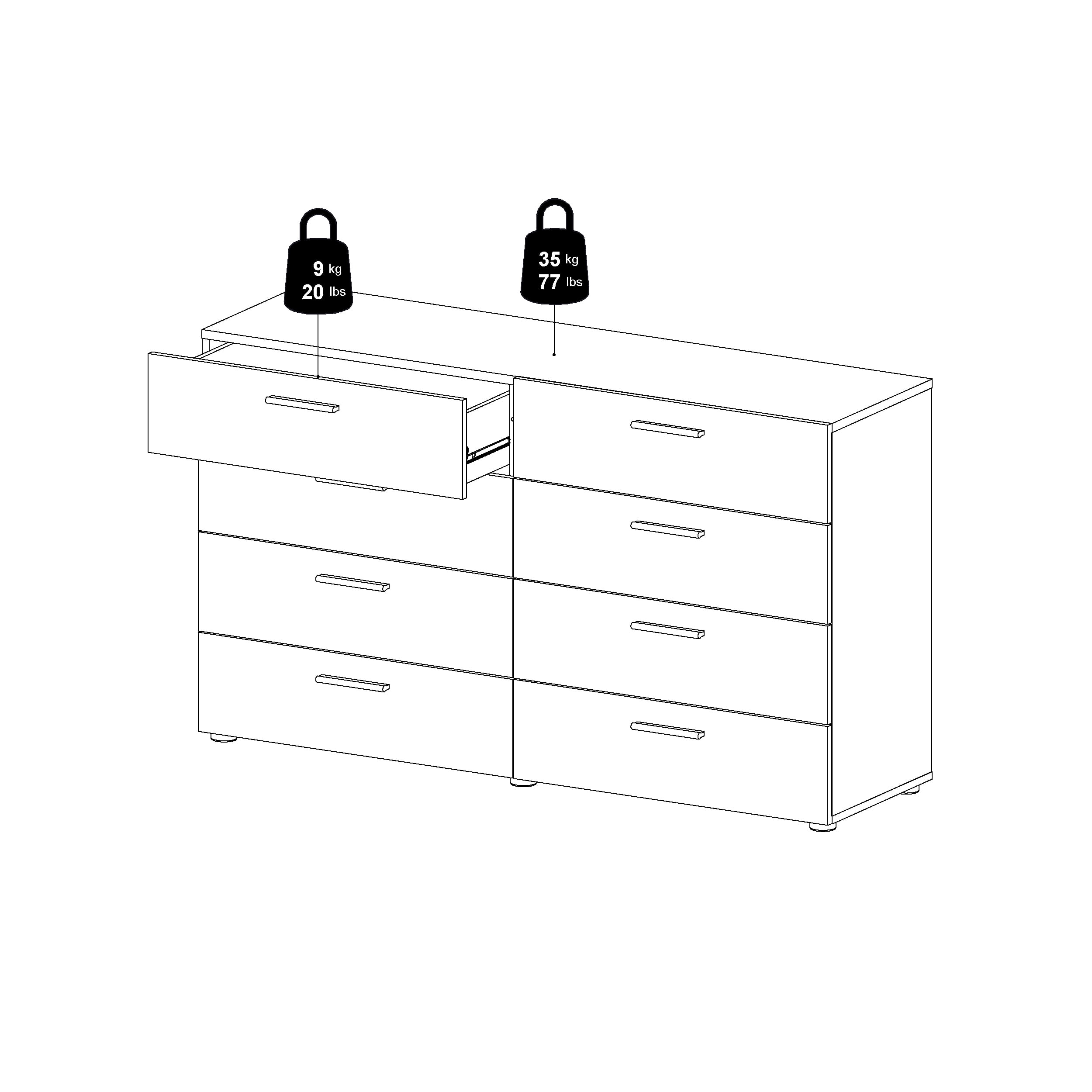 Loft 8 Drawer Double Dresser Black Woodgrain Walmart