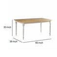 thumbnail image 4 of Grained Rectangular Wooden Dining Table with Turned legs Brown and White - Saltoro Sherpi, 4 of 4