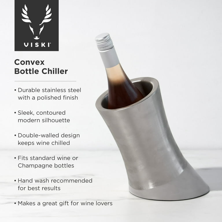Viski Convex Double Walled Stainless Steel Wine Bottle Chiller