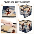 thumbnail image 4 of Surfing in Summer Large Capacity Foldable Storage Basket with Handle, 10.8"x10.5"x10.6" - Storage Bins, Storage Containers, 4 of 6