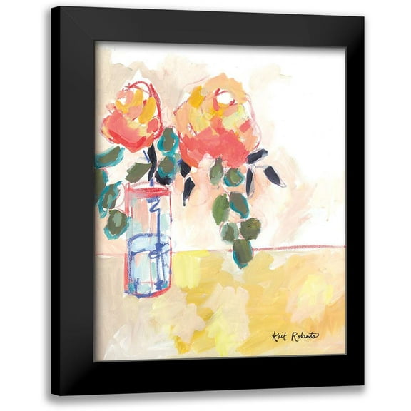 Roberts, Kait 12x14 Black Modern Framed Museum Art Print Titled - Flowers for Judy