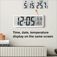 thumbnail image 5 of Minimalist LCD Wall Clock - Digital Clock with Temperature Display for Living Room/Bedroom, Silent Night Light, Battery Powered (Not Included), Modern Home Decor, 5 of 9