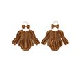 thumbnail image 2 of RUINIXCW Infant Girl Outfit Puff Long Sleeve Square Neck Bubble Romper and Headband, 2 of 8