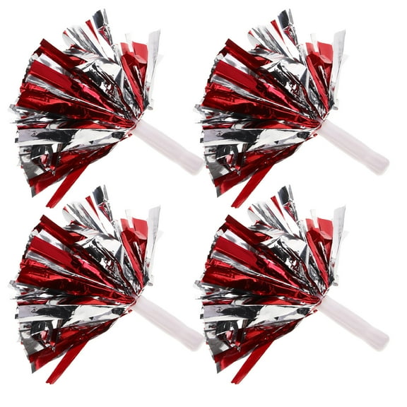 KALLORY Durable Plastic Cheerleading Pom Poms with Comfortable Handles for Sports Games Dance 4Pcs