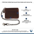 thumbnail image 6 of CTM  Bifold Zip Around Chain Wallet with Interior Zip (Men), 6 of 6