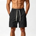 thumbnail image 7 of EOYWHK Mens Work Shorts with Pockets Elastic Waist Stretchy Work Shorts for Men Soft Lightweight Breathable for Casual Lounge Home Black, Size XL, 7 of 7