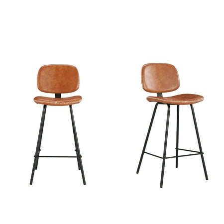 Jeni Set Jeni Modern Kitchen Island Counter Stool 26 H Orange PU Jeni Set Jeni Modern Kitchen Island Counter Stool 26 H Orange PU