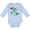 AE-Light Blue, variant on Tyrannosaurus Rex vs. Meteor Fun Space Dinosaur Boys or Girls Long Sleeve Baby Bodysuit