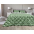 thumbnail image 1 of Abstract Green Comforter & Sham Bedding Set, Modernistic Geometric with Creative Monochrome Squares Triangles, 3 pcs Duvet Set Microfiber Filling Quilt, 5 Sizes, Multicolor, by Ambesonne, 1 of 4
