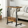thumbnail image 1 of Soges Standing Computer Desk With Wheels, Movable Side Desk, Sitting Desk Height Adjustable Table Vintage Brown 23.6", 1 of 5