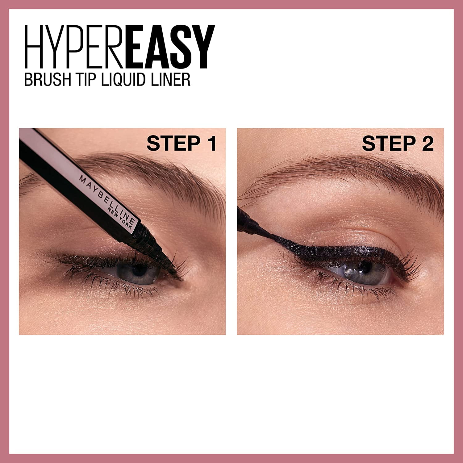 Easy Eye Liquid Black, No-Skip Pitch Hyper Waterproof Formula, Eyeliner, Finish, Liner 0.018 Oz Pen Makeup, Satin MAYBELLINE Fl;