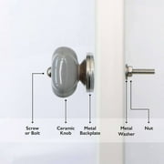 Set of Six Copper Filigree Ceramic Cabinet Knobs by Trinca-Ferro