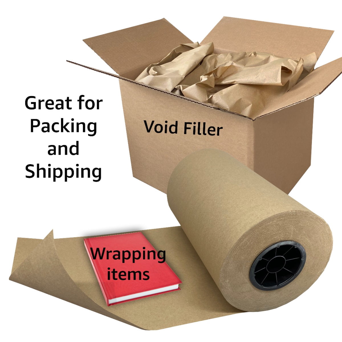 UOFFICE Brown Kraft Paper Roll 765'x24" 40lb Strength