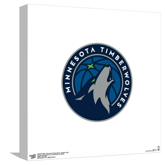 Gallery Pops NBA Minnesota Timberwolves - Primary Logo Canvas Wall Art, Unframed Version, 12" x 12"