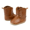 thumbnail image 4 of Meckior Baby Girls Cowboy Boots Velcro Soft Sole Non-Slip Toddler Shoes for First Walkers 6-24 Months, 4 of 7