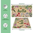 thumbnail image 4 of Hello Floral Decor Door Mat Spring Summer Welcome Mats Outdoor Colorful Flowers Doormat Non Slip Rubber Flowers Decorative Front Door Mats Indoor Rug 17" x 30", 4 of 6
