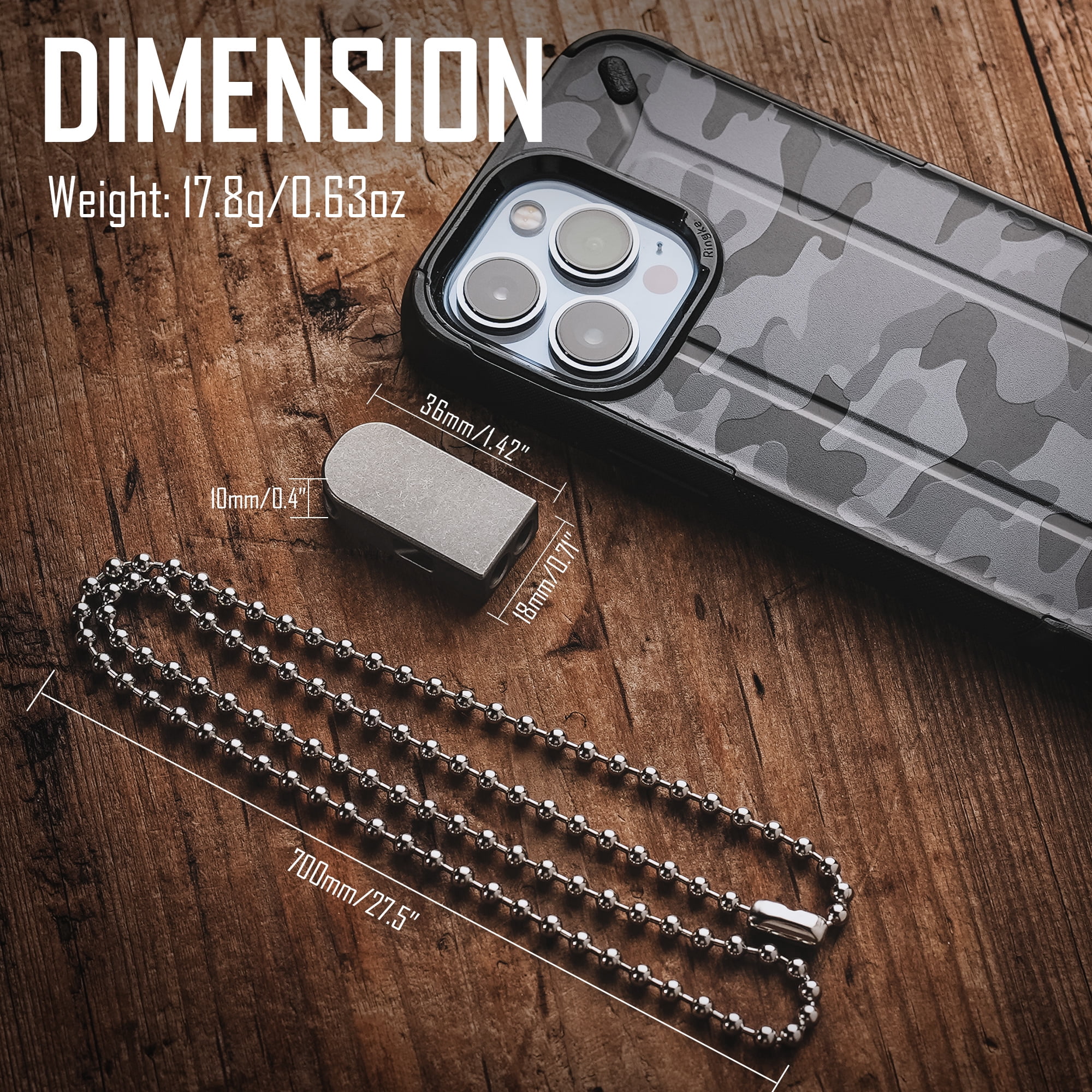 Key Unity Titanium Emergency Whistle, EDC Safety Whistles Necklace Loud up to 130db for Survival, Hiking, Camping, Pets Training, KA25M