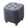thumbnail image 2 of Reposapiés pequeño, taburete otomano, creativo, suave, decorativo, estable, reposapiés cuadrado, taburete para el hogar, dormitorio, sala de estar, azul grisáceo, 2 of 8