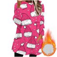 thumbnail image 5 of lcziwo Women's Flannel Christmas Sweatshirt Ugly Xmas Sweater Crewneck Long Sleeve Cozy Pullover Tops with Pockets, Hot Pink, XL, 5 of 7