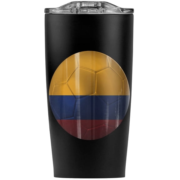 Colombia Soccer Ball Futbol Football Stainless Steel 20 oz Travel Tumbler, Vacuum Insulated & Double Wall with Leakproof Sliding Lid | Great for Coffee/Hot Drinks and Cold Beverages