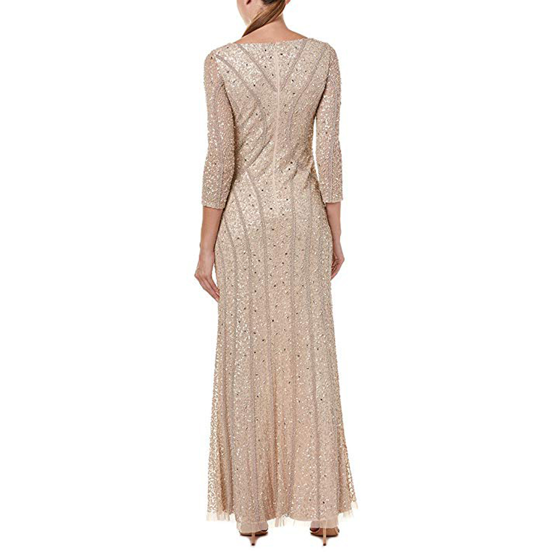 Aidan Mattox V-Neckline Sequined Long 